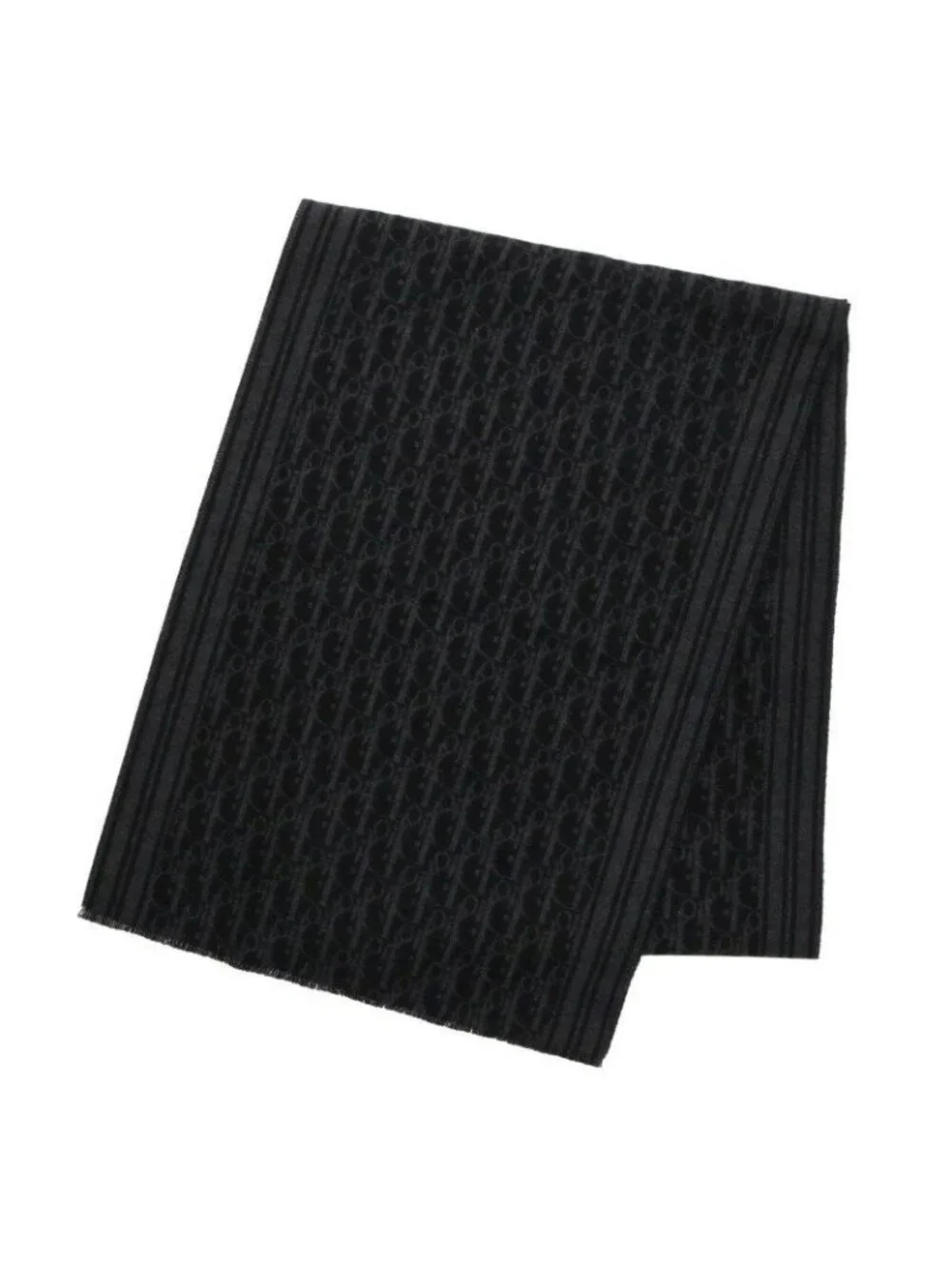 Dior Homme Oblique Dark Pattern Cashmere Scarf